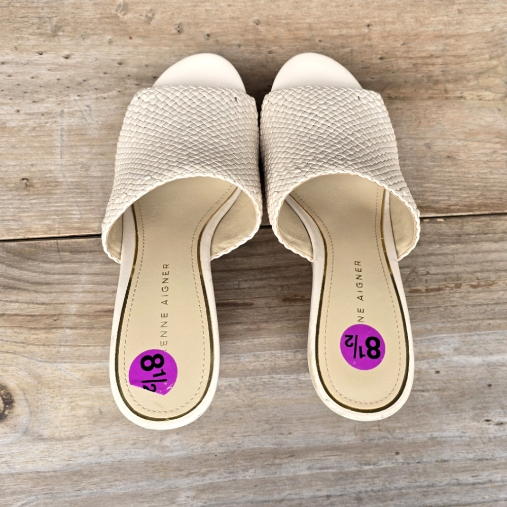 Etienne Aigner Daiquiri Costal Boho Luxe Mule Platform Cork Wedge Sandals 8.5M - Picture 11 of 16
